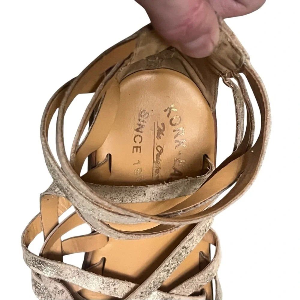 Kork-ease Palmyra gold strappy ankle gladiator leather sandals - Picture 10 of 10